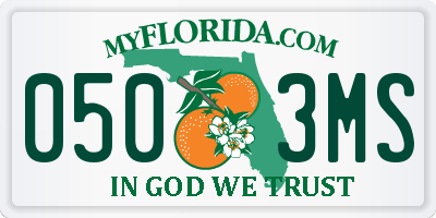 FL license plate 0503MS