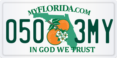 FL license plate 0503MY