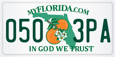 FL license plate 0503PA