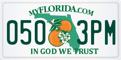 FL license plate 0503PM