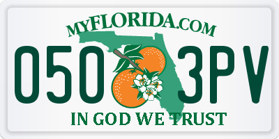 FL license plate 0503PV