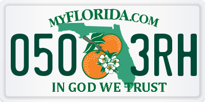 FL license plate 0503RH