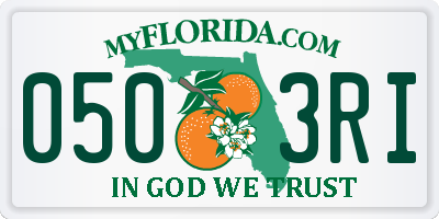 FL license plate 0503RI