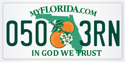 FL license plate 0503RN