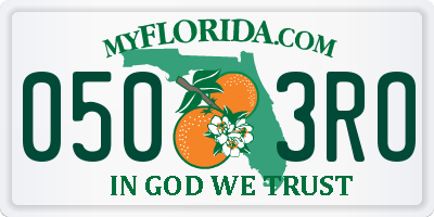 FL license plate 0503RO