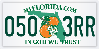 FL license plate 0503RR