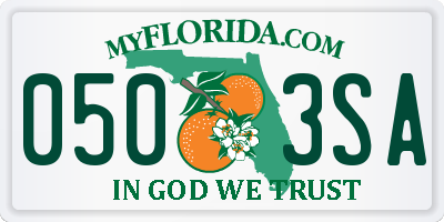 FL license plate 0503SA
