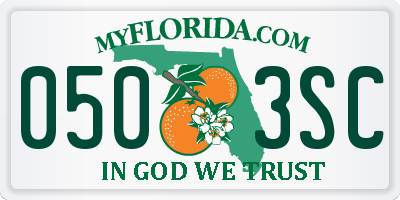 FL license plate 0503SC