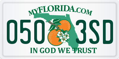 FL license plate 0503SD
