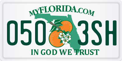 FL license plate 0503SH