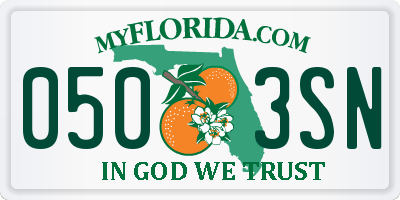 FL license plate 0503SN
