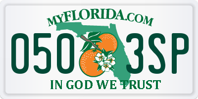 FL license plate 0503SP