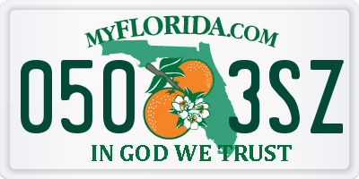 FL license plate 0503SZ