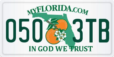 FL license plate 0503TB