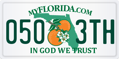FL license plate 0503TH