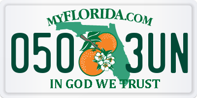 FL license plate 0503UN