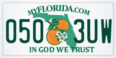 FL license plate 0503UW
