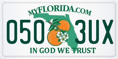 FL license plate 0503UX