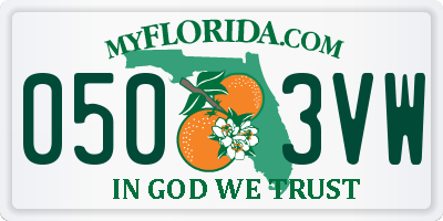 FL license plate 0503VW