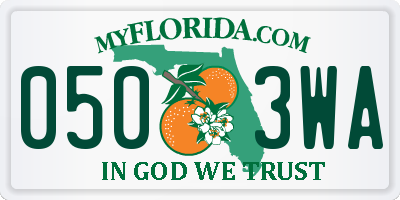 FL license plate 0503WA