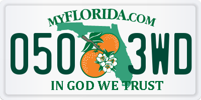 FL license plate 0503WD