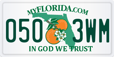 FL license plate 0503WM