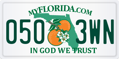 FL license plate 0503WN