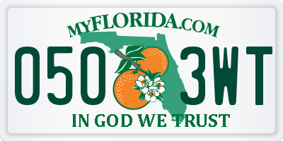 FL license plate 0503WT