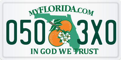 FL license plate 0503XO