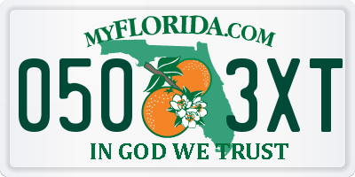 FL license plate 0503XT