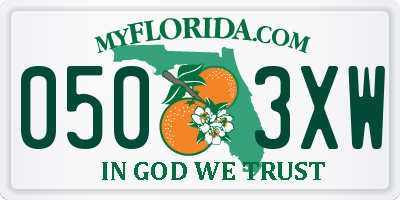 FL license plate 0503XW