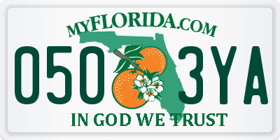FL license plate 0503YA