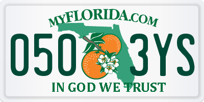 FL license plate 0503YS