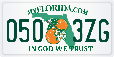 FL license plate 0503ZG