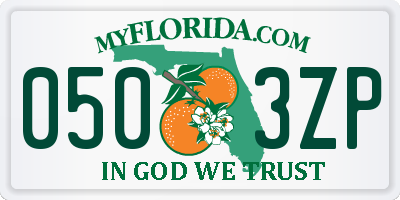 FL license plate 0503ZP