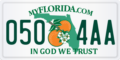 FL license plate 0504AA