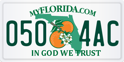 FL license plate 0504AC