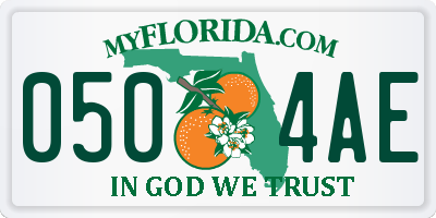 FL license plate 0504AE