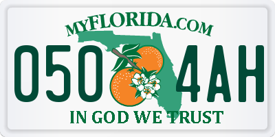 FL license plate 0504AH