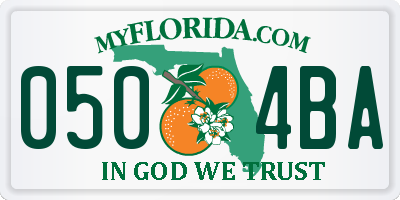 FL license plate 0504BA