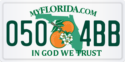 FL license plate 0504BB