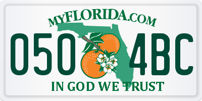 FL license plate 0504BC