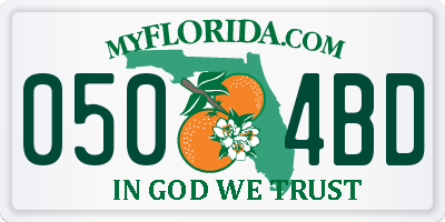 FL license plate 0504BD