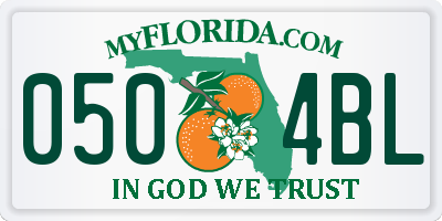 FL license plate 0504BL
