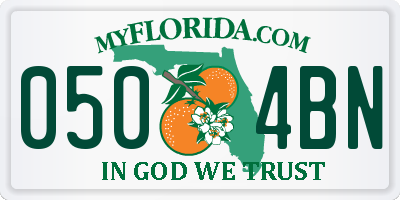 FL license plate 0504BN