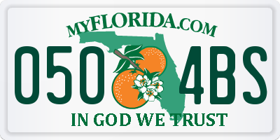 FL license plate 0504BS