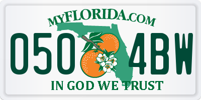 FL license plate 0504BW