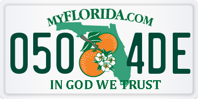 FL license plate 0504DE