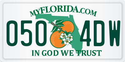 FL license plate 0504DW