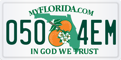 FL license plate 0504EM